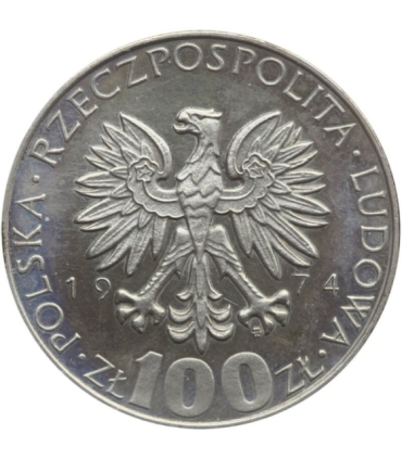 100 zł, Maria Skłodowska -Curie 1974, brak kapsla