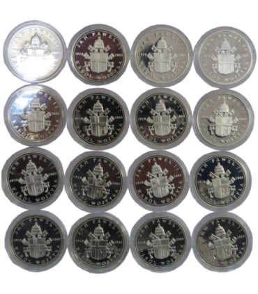 16 medali Jan Paweł II - Człowiek, który zmienił świat, srebro + kaseta na 24 medale