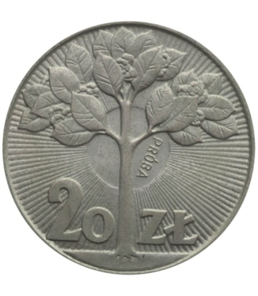 20 złotych kwitnące drzewo 1973 próba, piekna