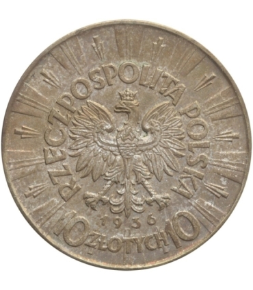 10 zł Józef Piłsudski 1936, stan 3/3+