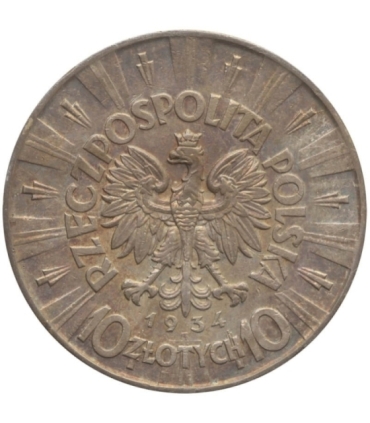 10 zł, Józef Piłsudski, 1934, orzeł zwykły stan 3