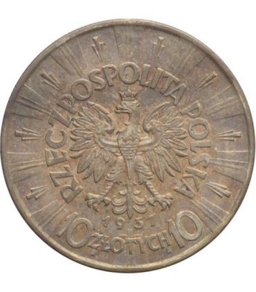 10 zł Józef Piłsudski 1937, stan 3+
