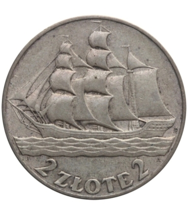 2 zł Żaglowiec 1936, stan 3