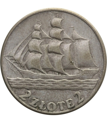 2 zł Żaglowiec 1936, stan 3