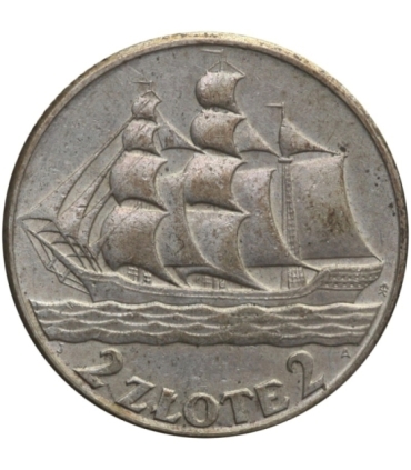 2 zł Żaglowiec 1936, stan 3