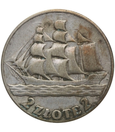 2 zł Żaglowiec 1936, stan 3