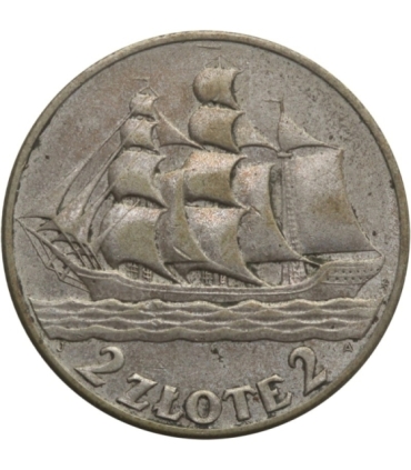 2 zł Żaglowiec 1936, stan 3