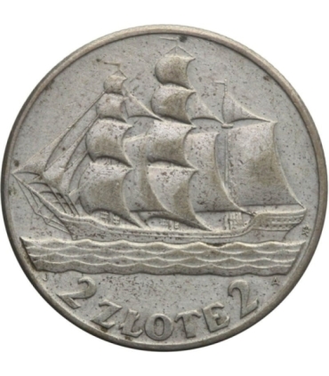 2 zł Żaglowiec 1936, stan 3