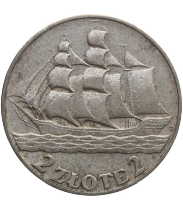 2 zł Żaglowiec 1936, stan 3