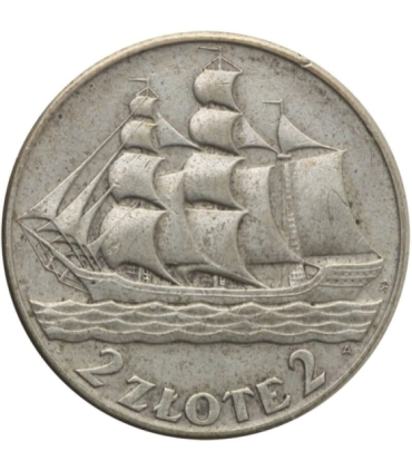 2 zł Żaglowiec 1936, stan 2