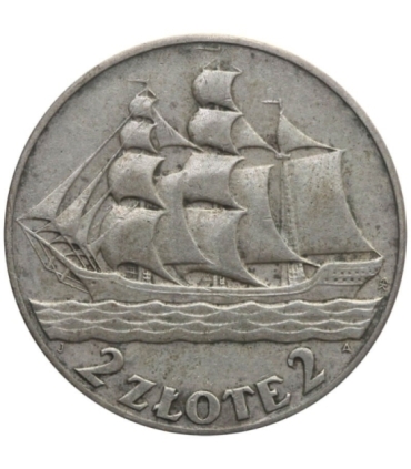 2 zł Żaglowiec 1936, stan 3-