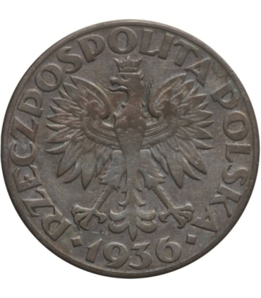 2 zł Żaglowiec 1936, stan 3-