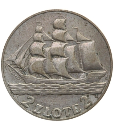 2 zł Żaglowiec 1936, stan 3