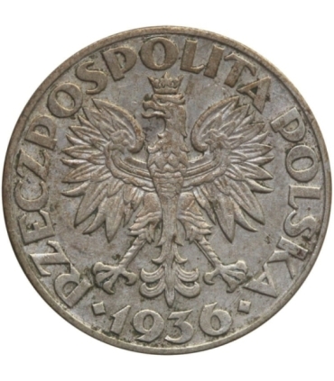 2 zł Żaglowiec 1936, stan 3