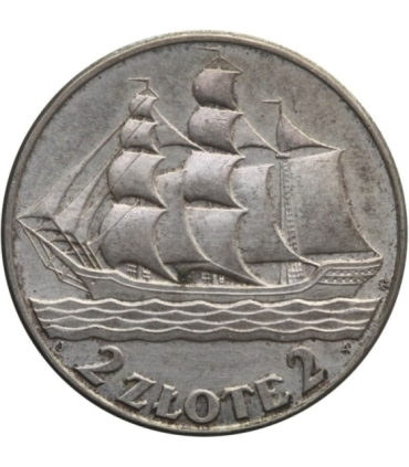 2 zł Żaglowiec 1936, stan 3