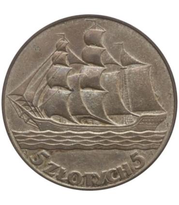 5 zł Żaglowiec 1936, stan 3, II RP