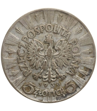 5 złotych Piłsudski 1936, stan 3