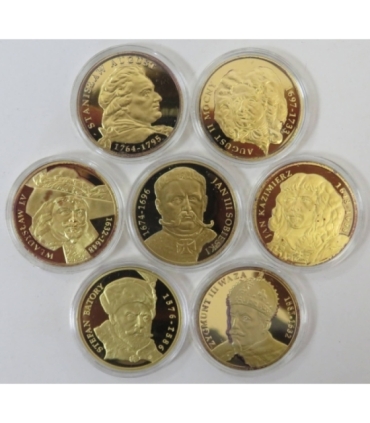 Kolekcja Królowie Elekcyjni - 7 szt. + etui, srebro Ag925, 7 x 14,14g