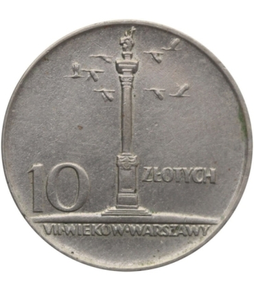10 złotych Mała kolumna, 1966, stan 1-/2+