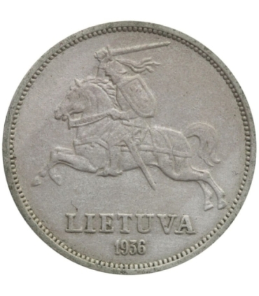 Litwa, 5 litów 1936, stan 3