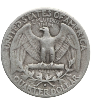 USA ¼ dolara (quarter, 25 centów), 1952 ćwierćdolarówka Waszyngtona, D, srebro Ag900
