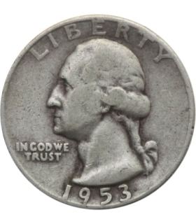 USA ¼ dolara (quarter, 25 centów), 1953 ćwierćdolarówka Waszyngtona, D, srebro Ag900