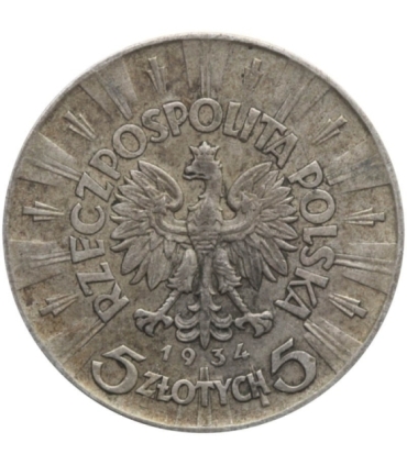 5 złotych Piłsudski 1934, stan 3
