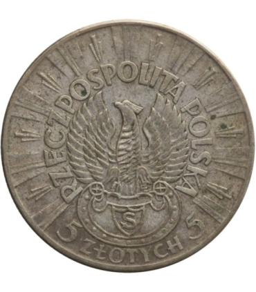 5 złotych Piłsudski Orzeł Strzelecki 1934, stan 3