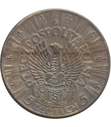 5 złotych Piłsudski Orzeł Strzelecki 1934, stan 3
