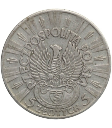 5 złotych Piłsudski Orzeł Strzelecki 1934, stan 3