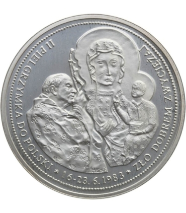 Medal, Jan Paweł II, II pielgrzymka do Polski, srebro