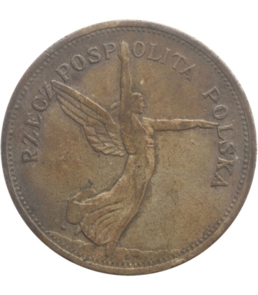 5 zł, Nike, 1928, ze znakiem mennicy, stan 3