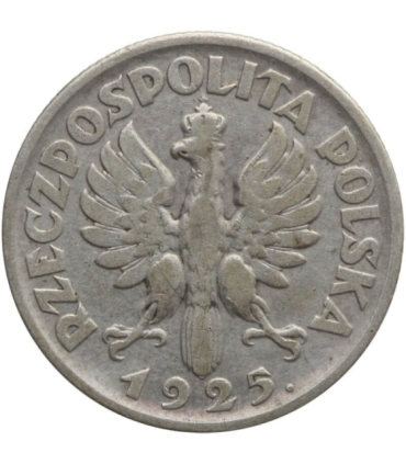1 złoty 1925, żniwiarka kropka po dacie, stan 3