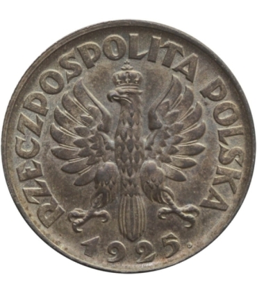 1 złoty 1925, Żniwiarka kropka po dacie, stan 1-, PIĘKNA