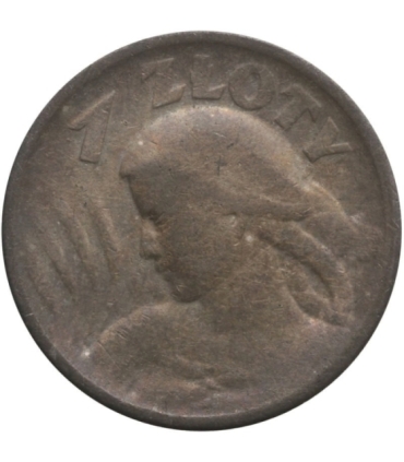 1 zł Żniwiarka 1924 rok róg i pochodnia