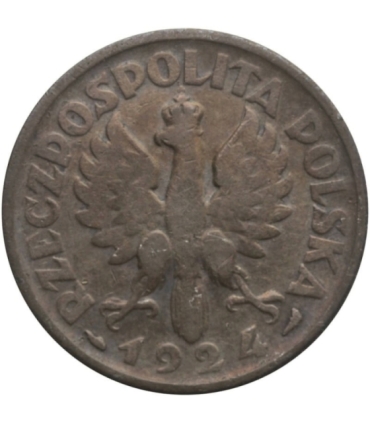 1 zł Żniwiarka 1924 rok róg i pochodnia