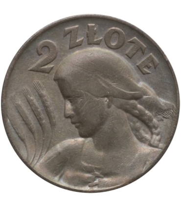 2 zł Żniwiarka 1925 z kropką, stan 3