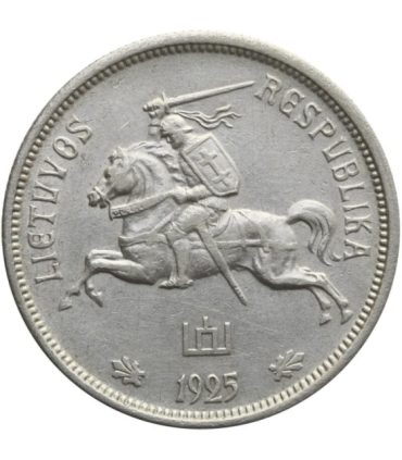 Litwa, 5 litów 1925, Penki Litai, stan 2, ładna