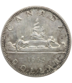 Kanada 1 dolar, 1965, srebro, Canoe