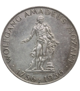 Austria 25 szylingów, 1956 Wolfgang Amadeusz Mozart, st. 3+/2-