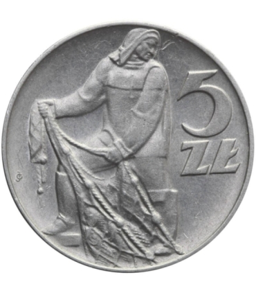 5 zł rybak, 1960, stan 2+