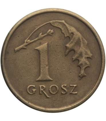 Destrukt, 1 grosz 1992, skrętka w lewo ~15 stopni, st. 2