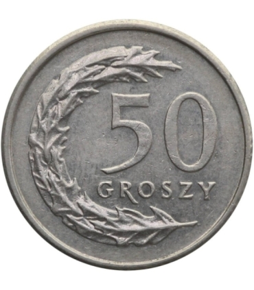 Destrukt, 50 groszy 2009, skrętka w lewo ~25 stopni, st. 2-