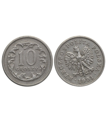 Destrukt, 10 groszy 1991, skrętka w lewo 15 stopni, st. 3+