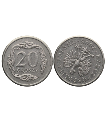 Destrukt, 20 groszy 2008, skrętka w lewo 150 stopni, st. 3+