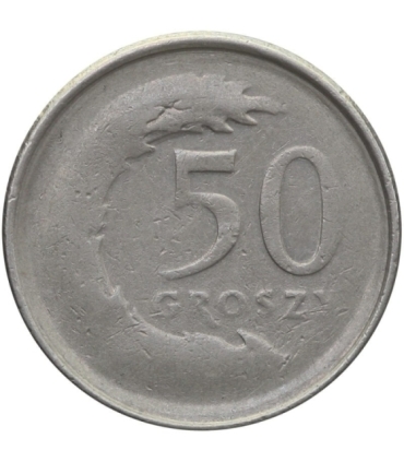 Destrukt, 50 groszy 1995, zanieczyszczony stempel