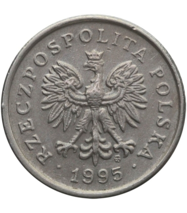 Destrukt, 50 groszy 1995, zanieczyszczony stempel