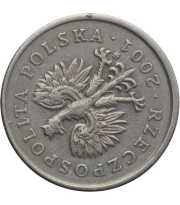 Destrukt, 20 groszy 2001, skrętka w lewo 120 stopni, st. 3+