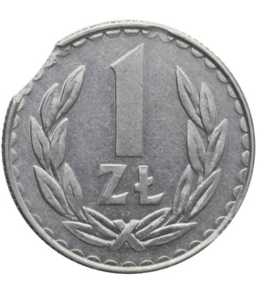 Destrukt, 1 złoty 1988, końcówka blachy, st. 3+