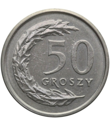 Destrukt, 50 groszy 2008, skrętka w prawo, ~30 stopni, st. 2